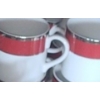 Image 4 : Assorted Dinnerware Incl: Henneborg Leaf Trim, Linens and Things Red Border, Eschenbach Silver Rim