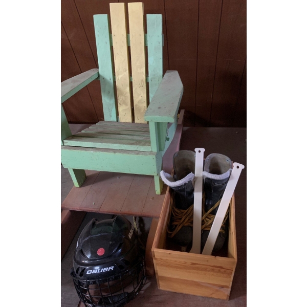 Children Outdoors - Children's Sled, Hockey Helmet, Hockey Skates (7) 