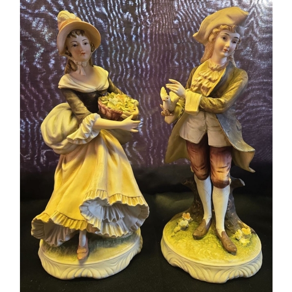 Lamour China Japan Hand Painted Figurine of a Woman & Man 