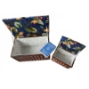 Image 1 : Wicker Storage Baskets with Floral Cushioned Lids