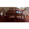 Image 2 : Dark Wood Dining Set W/Six Chairs ++ Extension Leaf  40x64x31"tall
