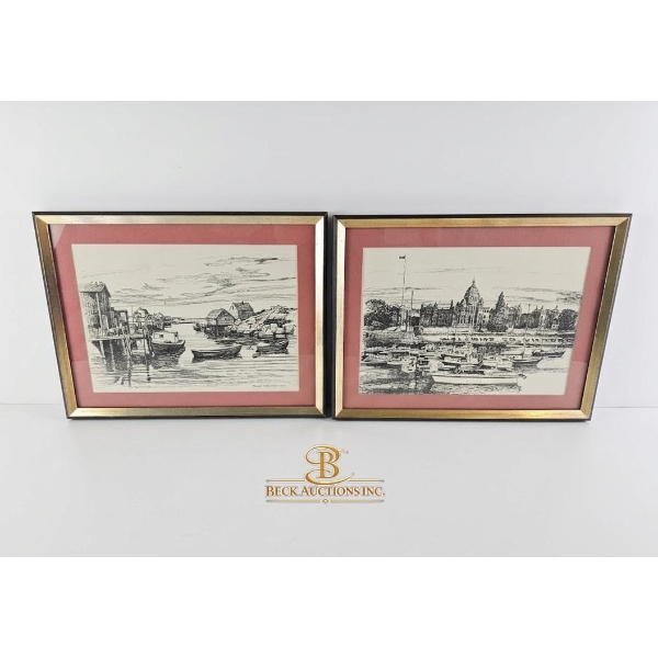 The British Columbia Parliament Buildings In Victoria Pen And Ink Drawing By Clark M. Goff 17''*13''