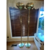 Image 1 : Pair of Brass Floor Lamps - 6 Feet Tall