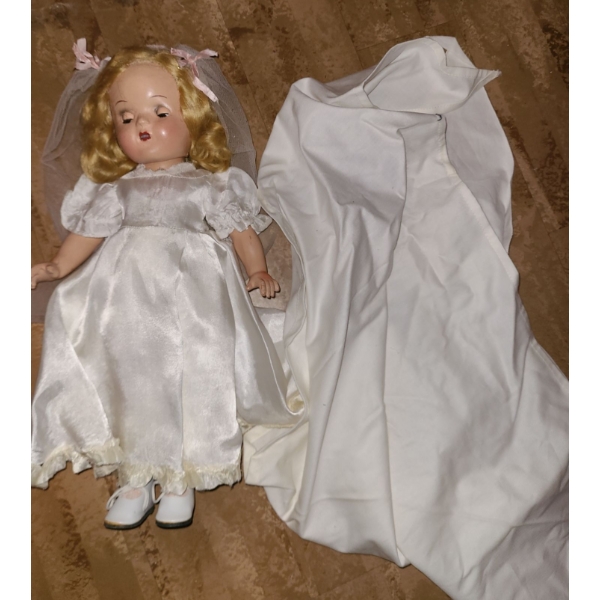 Vintage Doll in Communion Gown 12 T