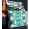 Image 2 : Mid Century Lion's Lair Tapestry 48L w/ Teal Geometric Print Table Cloth