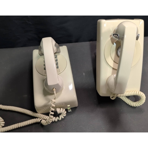 Northern Electric Beige Rotary Wall Telephones