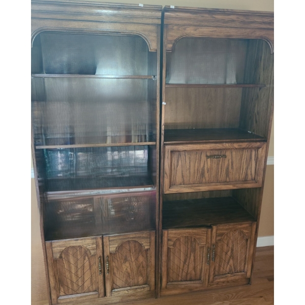 Two Bookcases w/ Storage- Each: 30 W, 17 D, 78 T 