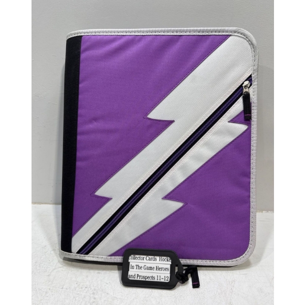 Binder of In The Game Heros and Prospects 11-12 Hockey Cards