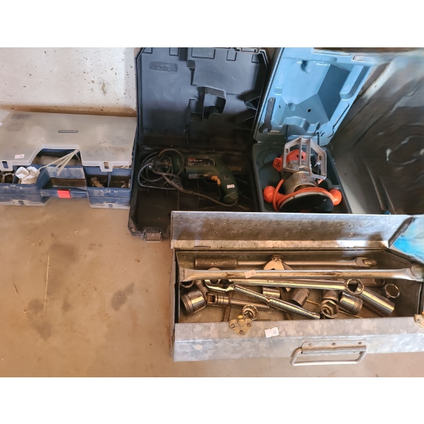 Bosch CSB500RE Drill, B&D 7610-04 Router and 7611 Kit, Toolbox 20.5 W, 8 D, 11 T and More!