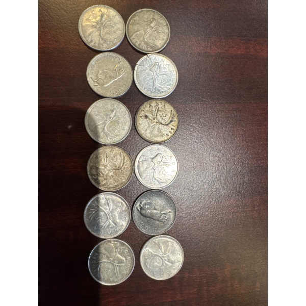 12 80% silver quarters 69.4 grams
