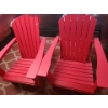 Image 1 : Set of 2 Sturdy Red Plastic Muskoka Chairs 39 T, 34 W,  30 L