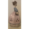 Image 2 : LLADRO Porcelain Candle Holder/Candy Dish 8T Young Girl w/ White Bow