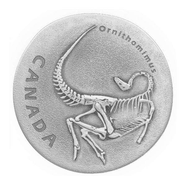 2017 $20 Ancient Canada: Ornithomimus - Pure Silver Coin in Floating Frame