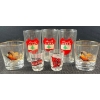 Image 1 : 2 Turkey Fall Themed Gold Rimmed Glasses, 3 Liban Glasses + 2 Shot Glasses
