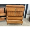 Image 3 : Mid-century Wooden Bedroom Furniture Set - Headboard and Dresser
