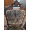 Image 2 : Pari of Eastlake Art Deco Upholstered Wood Chairs on Castors 18 w 17 d 38 1/2 h