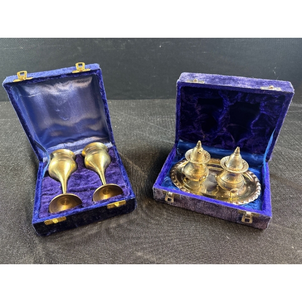 Brass Goblets 7T w/ Table Shaker Set 