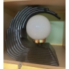 Image 2 : Art Deco Style Black Ceramic Lamp w/ Globe Shade 11 T