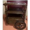 Image 1 : Wooden Wheeled Cart with 2 Shelves 31 T, 24 L, 17 W, Includes Placemat