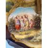 Image 3 : Antique Gold Gilt Frames Oil On Canvas Art Pieces Italian Tray & Decorative Plate