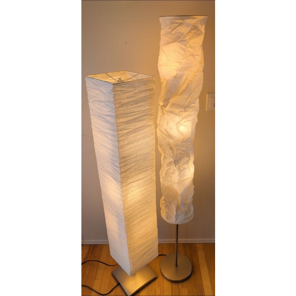 Ambient Dune Floor Lamps - Natural Rice Sheet Shades w/ Foot Switch - 5 Feet Tallest