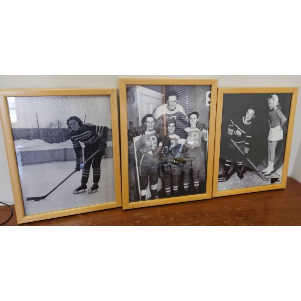 Abby Hoffman - Posed as a boy - 1950s Three Framed Vintage Hockey Photographs