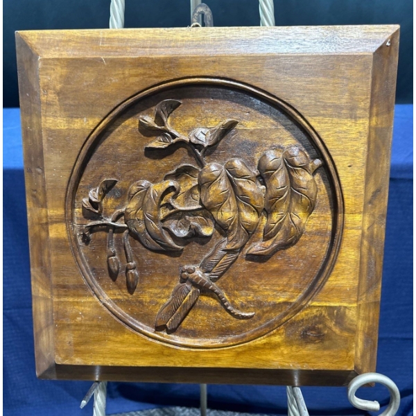 Carving on Reclaimed Wood Wall Hanging made in Indonesia 15Wx15H