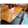 Image 2 : Vintage teak, dining room table. With 2 extensions and 10 padded chairs this is a beautiful peace of