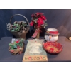 Image 1 : Holiday Decor Items With Metal Basket And Welcome Plaque