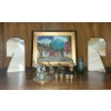 Image 1 : Marble Bookends 3.5 W, 2.5 D, 7 T, Framed Painting 11.5 X 9.5, Minis: Elephant 2.5 T ,Teapot 1.5 T