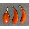 Image 3 : 3 Agate Pendants with Floral Bail and Original Box