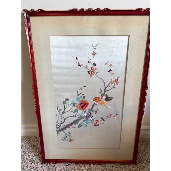 Traditional Chinese Silk Embroidery - Blooming Peonies 25x30