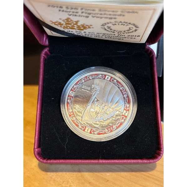 2018 $20 Norse Figureheads : Viking Voyage - Pure Silver Coin