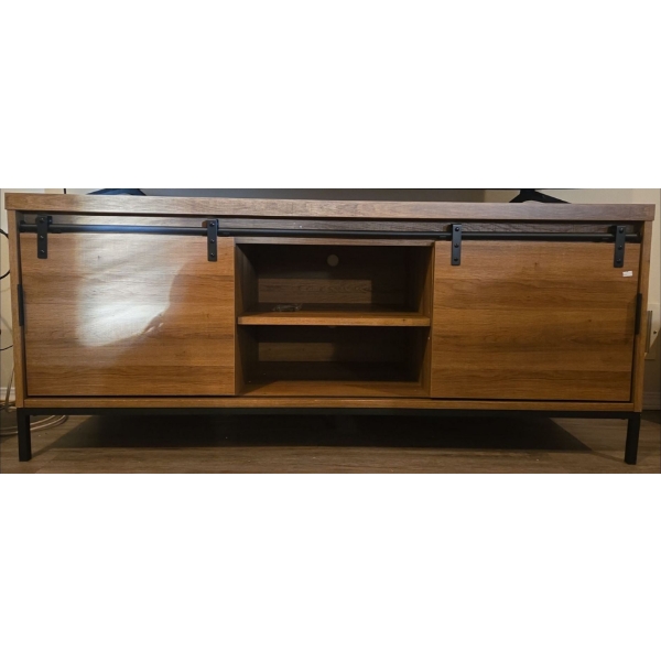 Lovely Wooden TV Stand By: Sauder w/ Sliding Front Doors  - 59W, 18D, 25T (TV NOT Included) 