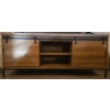Image 1 : Lovely Wooden TV Stand By: Sauder w/ Sliding Front Doors  - 59W, 18D, 25T (TV NOT Included) 