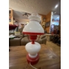 Image 1 :  Vintage retro oil lantern turned into electric lamp .
Beautiful, painted base and shade