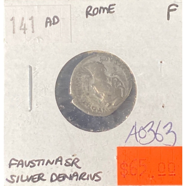 141 AD Faustina Senior Silver Roman Denarius