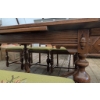 Image 8 : 1940s Hardwood Dining Table with Hand-Embroidered Cushions, Includes Extensions and Six Chairs