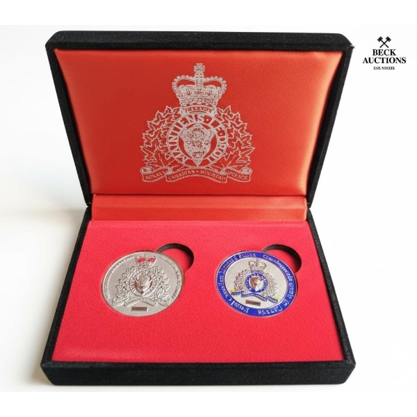 Set Of Challenge Coins For The Royal Canadian Mounted Police (RCMP). 