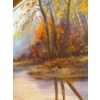 Image 2 : Rose Leonard Autumn Oil on Board Painting  w/ Wood Trim - 32x26