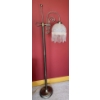 Image 2 : Tiffany Style Mottled Glass Hanging Beaded Shade Floor Lamp-Art Deco 57"tall