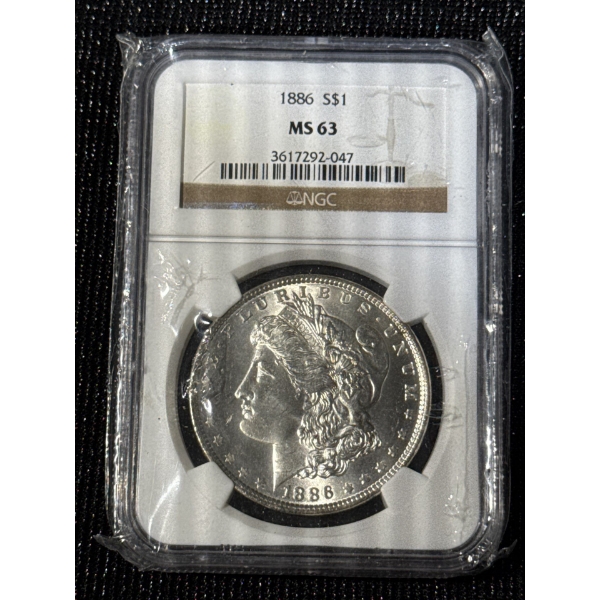 MS 63 1886 Silver Morgan Dollar