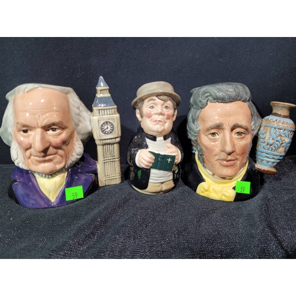 Three Royal Doulton Character Jugs, Including John Doulton and Sir Henry Doulton