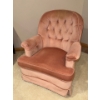Image 2 : Vintage Pink Velvet Rocking Chair with Matching Ottoman