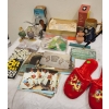 Image 1 : Chinese Slippers, an 8 Foot Crossword Puzzle, Vintage Postcards, and Glass Animals