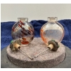 Image 3 : Pair of Clear Glass Snuff Bottles with Spoons 2.5H