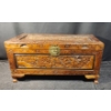 Image 1 : Vintage Hand-Carved Wooden Chest, 17 x 34.5 x 16.5 Inches, Made in Hong Kong