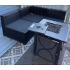 Outdoor Propane Gas Fire Table w/Sectional Wicker Patio Furniture 22x22x27tall