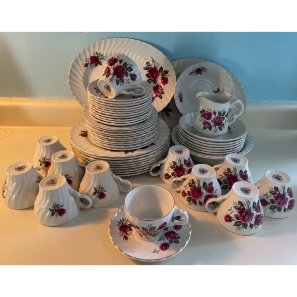 Vintage Floral Dishes Set by ROSE ROYAL -Wood & Sons England 