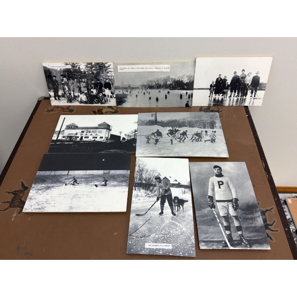 Vintage Black-and-White Ice Hockey and Winter Scene Photographs
